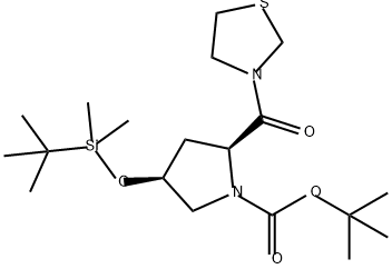 1-Pyrrolidinecarboxylic acid, 4-[[(1,1-dimethylethyl)dimethylsilyl]oxy]-2-(3-thiazolidinylcarbonyl)-, 1,1-dimethylethyl ester, (2S,4S)-