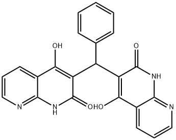 1,8-Naphthyridin-2(1H)-one,3,3-(phenylmethylene)bis[4-hydroxy-(9CI) 结构式
