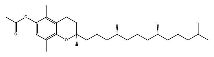 2H-1-Benzopyran-6-ol, 3,4-dihydro-2,5,8-trimethyl-2-[(4R,8R)-4,8,12-trimethyltridecyl]-, 6-acetate, (2R)- Structure