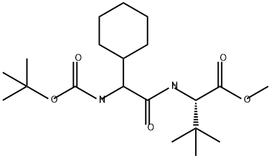 L-Valine, (2S)-2-cyclohexyl-N-[(1,1-dimethylethoxy)carbonyl]glycyl-3-methyl-, methyl ester Structure