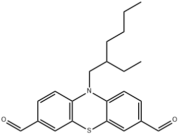 10H-Phenothiazine-3,7-dicarboxaldehyde, 10-(2-ethylhexyl)- Structure