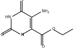 4-Pyrimidinecarboxylic acid, 5-amino-1,2,3,6-tetrahydro-2,6-dioxo-, ethyl ester,40598-01-4,结构式