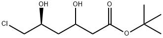 Hexanoic acid, 6-chloro-3,5-dihydroxy-, 1,1-dimethylethyl ester, (5S)- Struktur