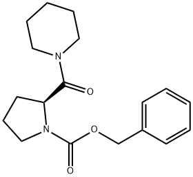 1-Pyrrolidinecarboxylic acid, 2-(1-piperidinylcarbonyl)-, phenylmethyl ester, (2S)- 化学構造式