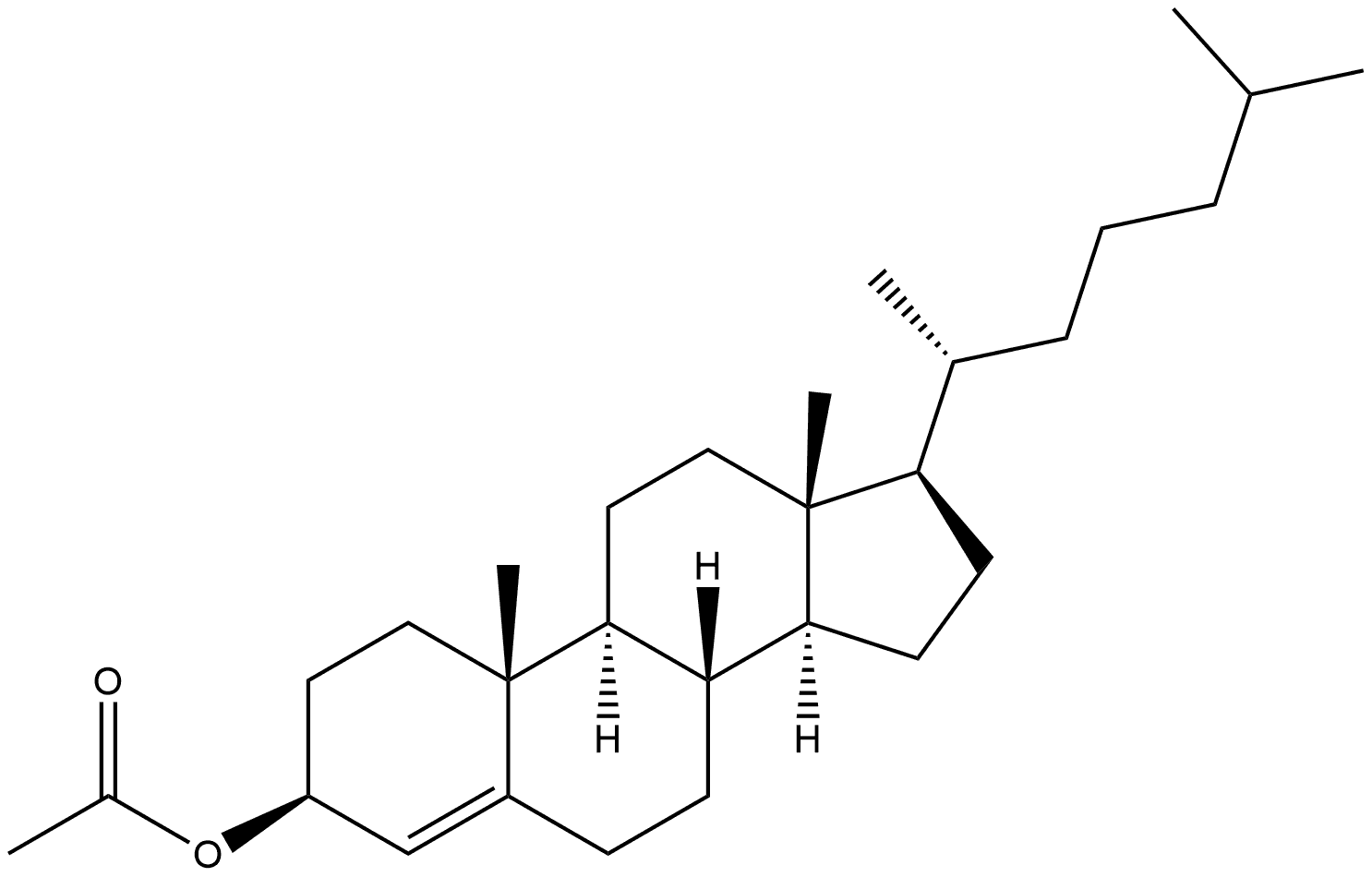 Cholest-4-en-3-ol, 3-acetate, (3β)-,4087-12-1,结构式