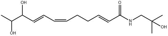 2,6,8-Dodecatrienamide, 10,11-dihydroxy-N-(2-hydroxy-2-methylpropyl)-, (2E,6Z,8E)-,412316-38-2,结构式