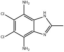 5,6-dichloro-2-methyl-1H-1,3-benzodiazole-4,7-diamine 结构式