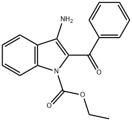 Ethyl 3-amino-2-benzoyl-1H-indole-1-carboxylate 化学構造式