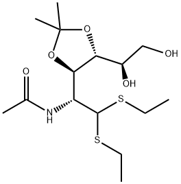 D-Glucose, 2-(acetylamino)-2-deoxy-3,4-O-(1-methylethylidene)-, 1-(diethyl dithioacetal) (9CI) Structure