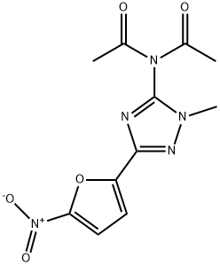 Acetamide, N-acetyl-N-[1-methyl-3-(5-nitro-2-furanyl)-1H-1,2,4-triazol-5-yl]- Structure