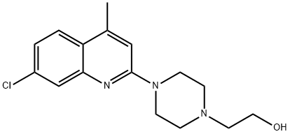 1-Piperazineethanol, 4-(7-chloro-4-methyl-2-quinolinyl)- Structure