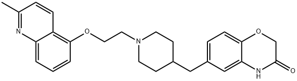 2H-1,4-Benzoxazin-3(4H)-one, 6-[[1-[2-[(2-methyl-5-quinolinyl)oxy]ethyl]-4-piperidinyl]methyl]-|2H-1,4-Benzoxazin-3(4H)-one, 6-[[1-[2-[(2-methyl-5-quinolinyl)oxy]ethyl]-4-piperidinyl]methyl]-