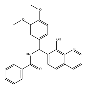 N-((3,4-二甲氧基苯基)(8-羟基喹啉-7-基)甲基)苯甲酰胺,420827-50-5,结构式