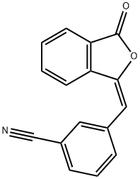 Benzonitrile, 3-[(3-oxo-1(3H)-isobenzofuranylidene)methyl]-, (E)- (9CI) Struktur
