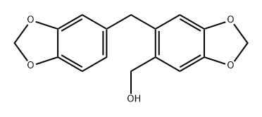 1,3-Benzodioxole-5-methanol, 6-(1,3-benzodioxol-5-ylmethyl)- Structure