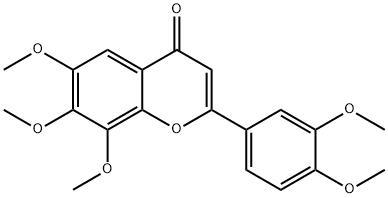 4H-1-Benzopyran-4-one, 2-(3,4-dimethoxyphenyl)-6,7,8-trimethoxy- 化学構造式