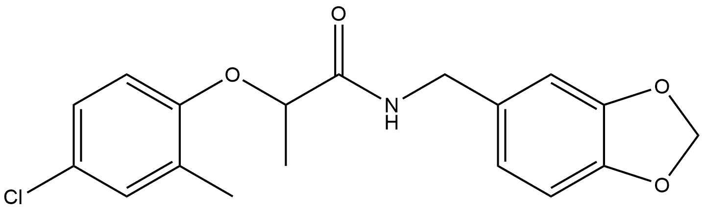 N-(1,3-Benzodioxol-5-ylmethyl)-2-(4-chloro-2-methylphenoxy)propanamide Struktur