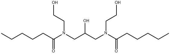 Hexanamide, N,N'-(2-hydroxy-1,3-propanediyl)bis[N-(2-hydroxyethyl)- Struktur