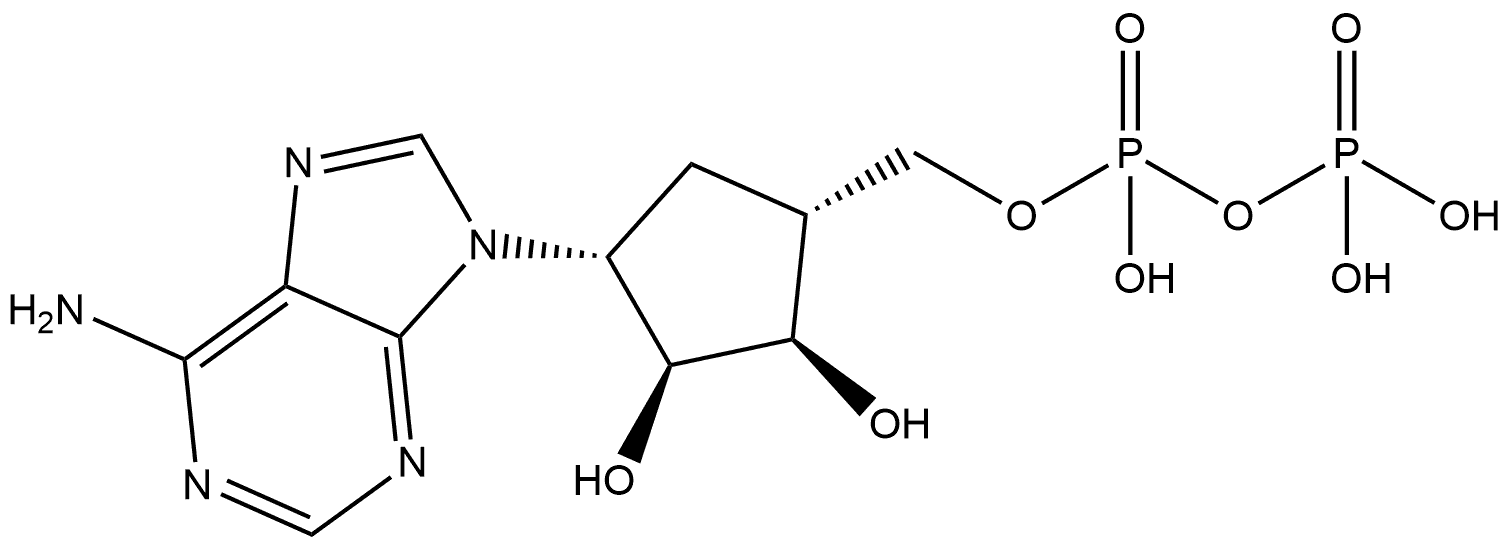 ((1R,2R,3S,4R)-4-(6-Amino-9H-purin-9-yl)-2,3-dihydroxycyclopentyl)methyl trihydrogen diphosphate Structure