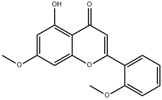 4H-1-Benzopyran-4-one, 5-hydroxy-7-methoxy-2-(2-methoxyphenyl)- Struktur