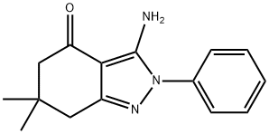 4H-Indazol-4-one, 3-amino-2,5,6,7-tetrahydro-6,6-dimethyl-2-phenyl-,43103-07-7,结构式
