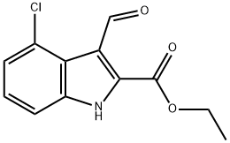 1H-Indole-2-carboxylic acid, 4-chloro-3-formyl-, ethyl ester Structure