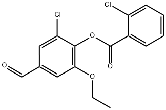 2-Chloro-6-ethoxy-4-formylphenyl 2-chlorobenzoate 结构式