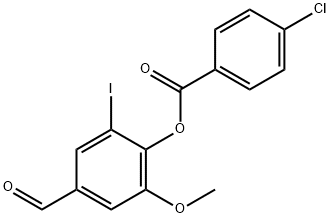 4-Formyl-2-iodo-6-methoxyphenyl 4-chlorobenzoate,432007-90-4,结构式