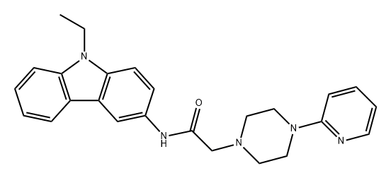 1-Piperazineacetamide, N-(9-ethyl-9H-carbazol-3-yl)-4-(2-pyridinyl)- Structure