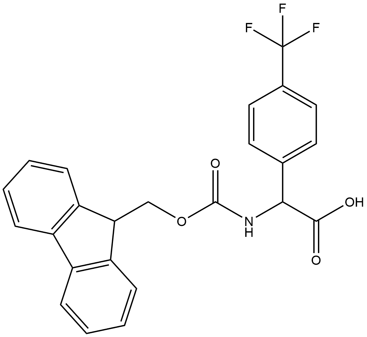 Benzeneacetic acid, α-[[(9H-fluoren-9-ylmethoxy)carbonyl]amino]-4-(trifluoromethyl)- Structure