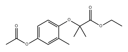Propanoic acid, 2-[4-(acetyloxy)-2-methylphenoxy]-2-methyl-, ethyl ester,435303-25-6,结构式