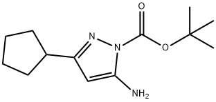 1H-Pyrazole-1-carboxylic acid, 5-amino-3-cyclopentyl-, 1,1-dimethylethyl ester Struktur