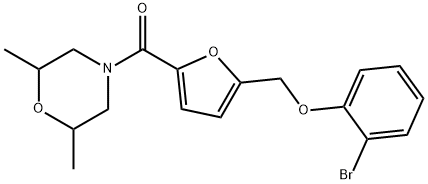 Methanone, [5-[(2-bromophenoxy)methyl]-2-furanyl](2,6-dimethyl-4-morpholinyl)- Structure