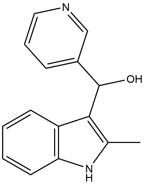 1H-Indole-3-methanol, 2-methyl-α-3-pyridinyl- 化学構造式