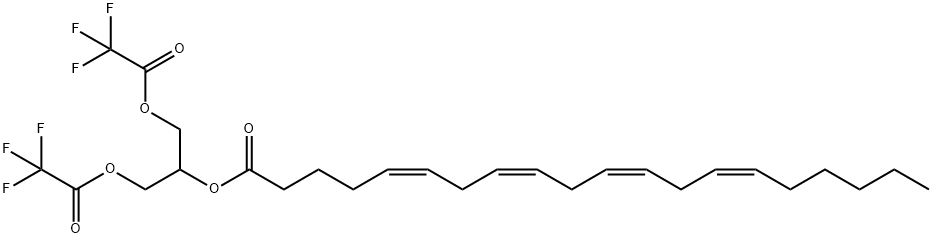 5,8,11,14-Eicosatetraenoic acid, 2-[(2,2,2-trifluoroacetyl)oxy]-1-[[(2,2,2-trifluoroacetyl)oxy]methyl]ethyl ester, (5Z,8Z,11Z,14Z)-,439146-25-5,结构式