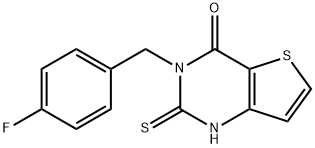 Thieno[3,2-d]pyrimidin-4(1H)-one, 3-[(4-fluorophenyl)methyl]-2,3-dihydro-2-thioxo- Structure