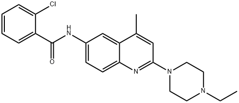 Benzamide, 2-chloro-N-[2-(4-ethyl-1-piperazinyl)-4-methyl-6-quinolinyl]- Struktur
