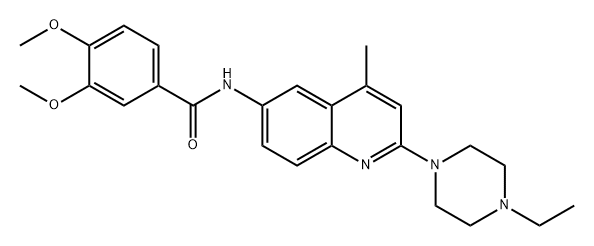 Benzamide, N-[2-(4-ethyl-1-piperazinyl)-4-methyl-6-quinolinyl]-3,4-dimethoxy- Structure