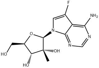 4-amino-5-fluoro-7-(2-C-methyl-Beta-D-ribofuranosyl)-7H-pyrrolo[2,3-d]pyrimidine Struktur