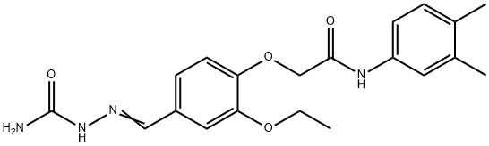 2-{4-[2-(aminocarbonyl)carbohydrazonoyl]-2-ethoxyphenoxy}-N-(3,4-dimethylphenyl)acetamide,443879-61-6,结构式