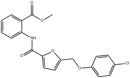 Benzoic acid, 2-[[[5-[(4-chlorophenoxy)methyl]-2-furanyl]carbonyl]amino]-, methyl ester Structure
