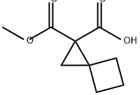 1-(甲氧羰基)螺[2.3]己烷-1-羧酸 结构式