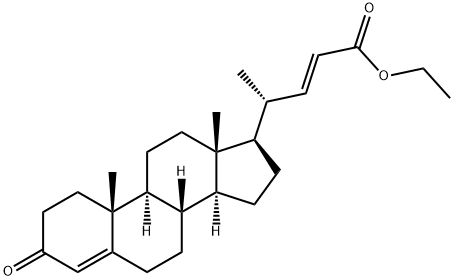 Chola-4,22-dien-24-oic acid, 3-oxo-, ethyl ester, (22E)- Struktur