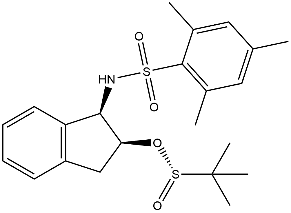 2-Propanesulfinic acid, 2-methyl-, (1R,2S)-2,3-dihydro-1-[[(2,4,6-trimethylphenyl)sulfonyl]amino]-1H-inden-2-yl ester, [S(R)]-