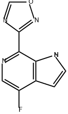 1H-Pyrrolo[2,3-c]pyridine, 4-fluoro-7-(1,2,4-oxadiazol-3-yl)- 化学構造式