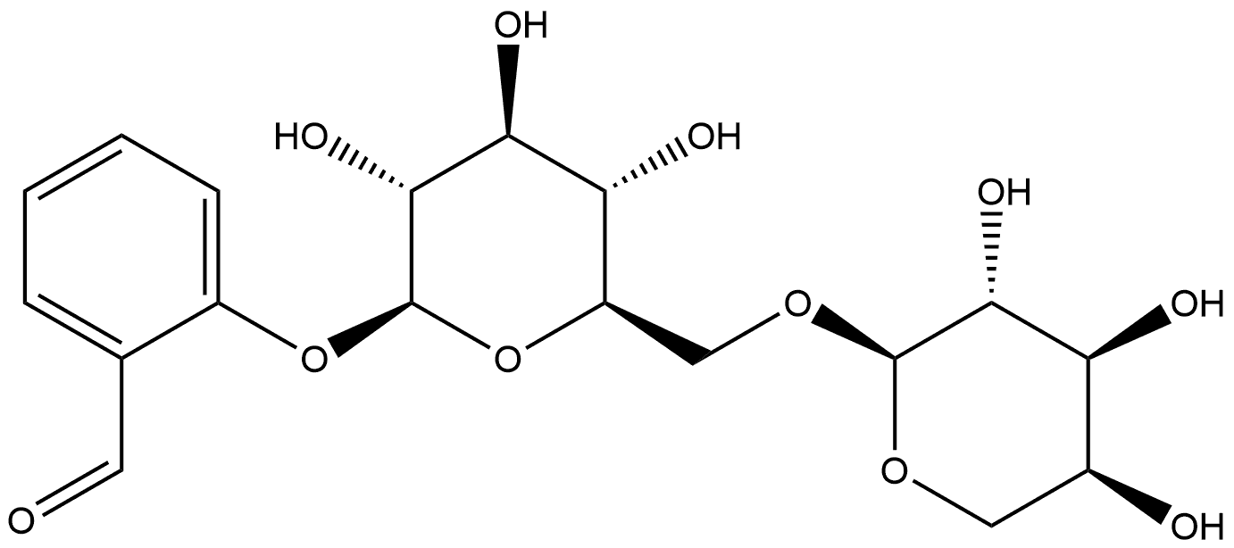 Benzaldehyde, 2-[(6-O-α-L-arabinopyranosyl-β-D-glucopyranosyl)oxy]- 结构式