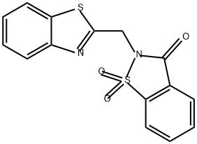 1,2-Benzisothiazol-3(2H)-one, 2-(2-benzothiazolylmethyl)-, 1,1-dioxide Structure