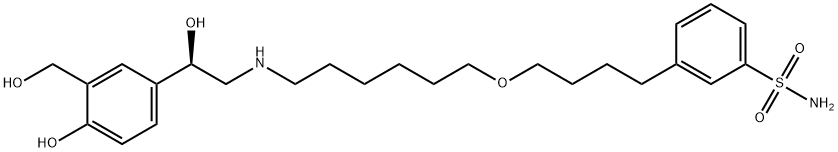 Benzenesulfonamide, 3-[4-[[6-[[(2R)-2-hydroxy-2-[4-hydroxy-3-(hydroxymethyl)phenyl]ethyl]amino]hexyl]oxy]butyl]-|化合物 T27511