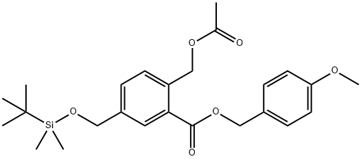 4-Methoxybenzyl 2-(acetoxymethyl)-5-(((tert-butyldimethylsilyl)oxy)methyl)benzoate Structure