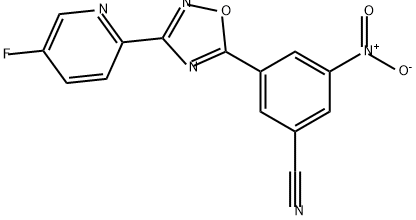 Benzonitrile, 3-[3-(5-fluoro-2-pyridinyl)-1,2,4-oxadiazol-5-yl]-5-nitro- Structure
